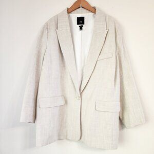 RIVER ISLAND PLUS Relaxed Single Blazer Women Sz 20 Beige Business Casual NWOT